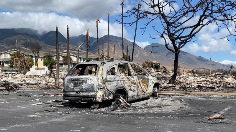 Xinhua News Agency reporter visits the wildfire stricken area of Lahai, Maui Island, Hawaii | Wildfire | Reporter