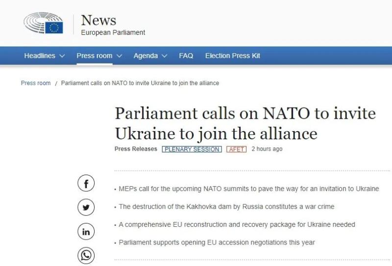 欧洲议会突然宣布！,事关乌克兰峰会|北约|乌克兰
