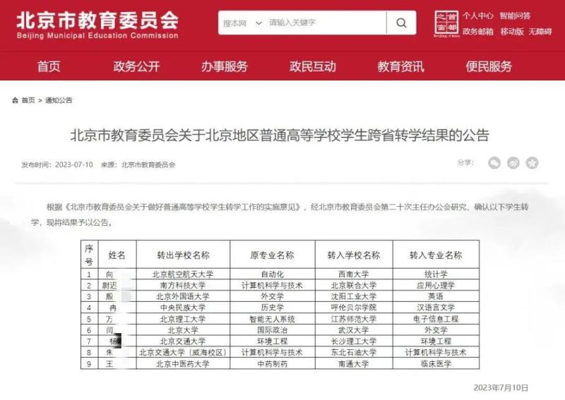Wuhan University announced the reason for transferring students, Peking University students transferred to Wuhan University Diplomacy | major | Peking University students