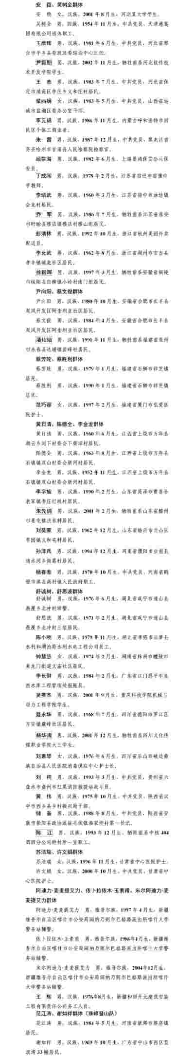 50 people including delivery guy Peng Qinglin were on the list, and the Central Political and Legal Affairs Commission released the list of brave warriors for righteousness. Social | deeds | Central Political and Legal Affairs Commission