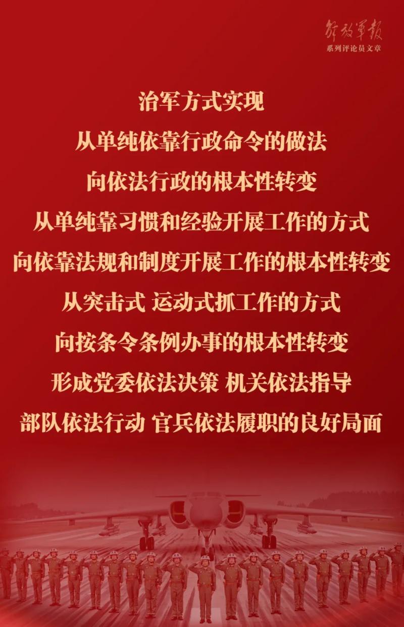 Poster to improve the level of the rule of law in national defense and army building -- ten theories on comprehensive and in-depth study and implementation of Xi Jinping's ideological construction of strengthening the army | ways | level