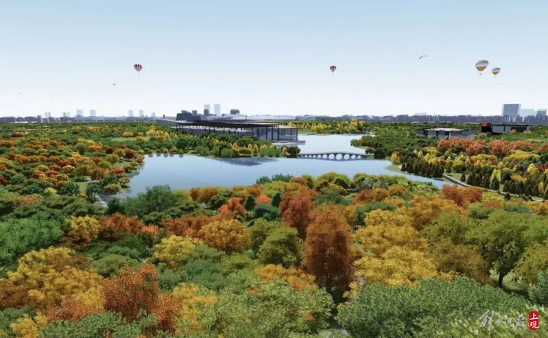 More than 60% of the Twin Towers in the World Expo Cultural Park are covered in green, creating a picturesque World Expo Cultural Park with "stacking mountains and managing water"