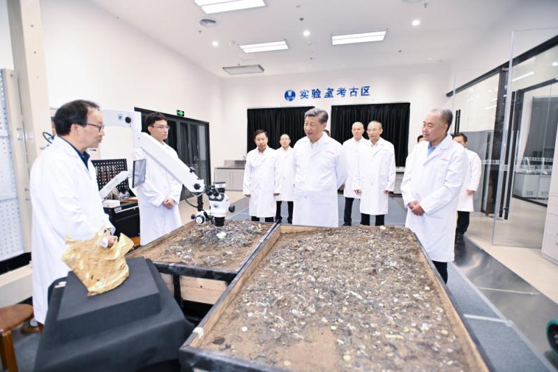 The General Secretary came to this museum to inspect the Sanxingdui Museum.