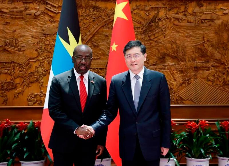 Qin Gang Meets with Antigua and Barbuda Foreign Minister Green for Cooperation | Foreign Minister | Antigua and Barbuda