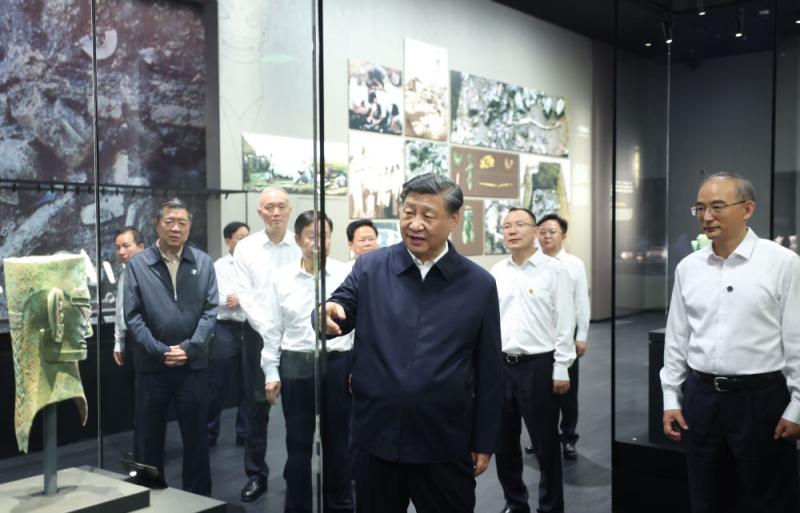 The General Secretary came to this museum to inspect the Sanxingdui Museum.