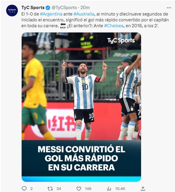 High fives with Martinez, embraces Messi, Messi sets another personal record! A fan rushed into the field and kept running, scoring in 81 seconds. China | Messi | Record