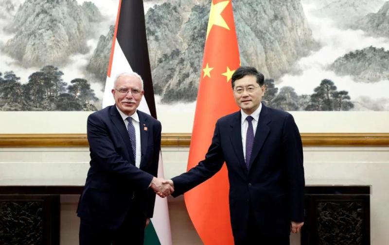 Qin Gang Meets with Palestinian Foreign Minister Maliki on the Question of Palestine