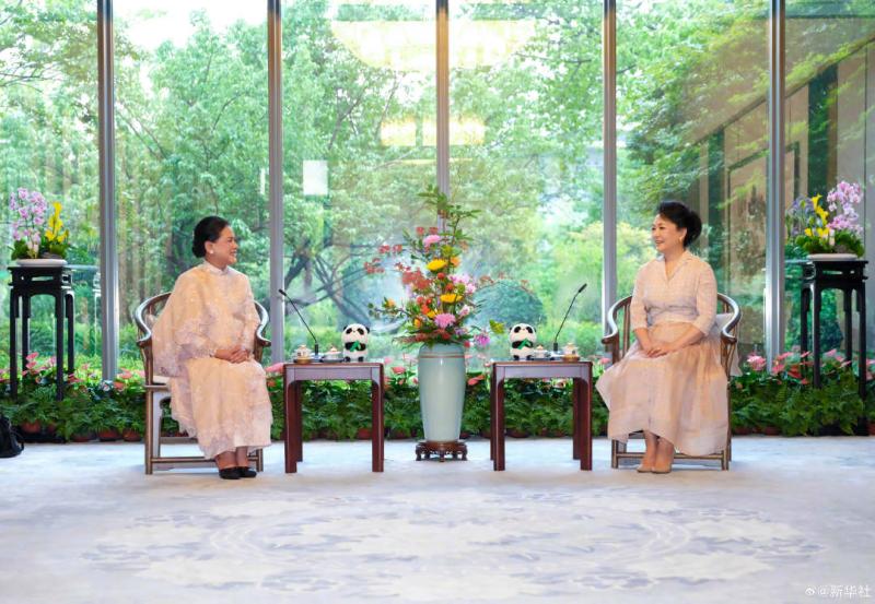 Peng Liyuan Meets with Indonesian Presidential Wife Iliana Indonesia | Presidential Wife | Culture | Wife | China | Chengdu | Peng Liyuan | Ili