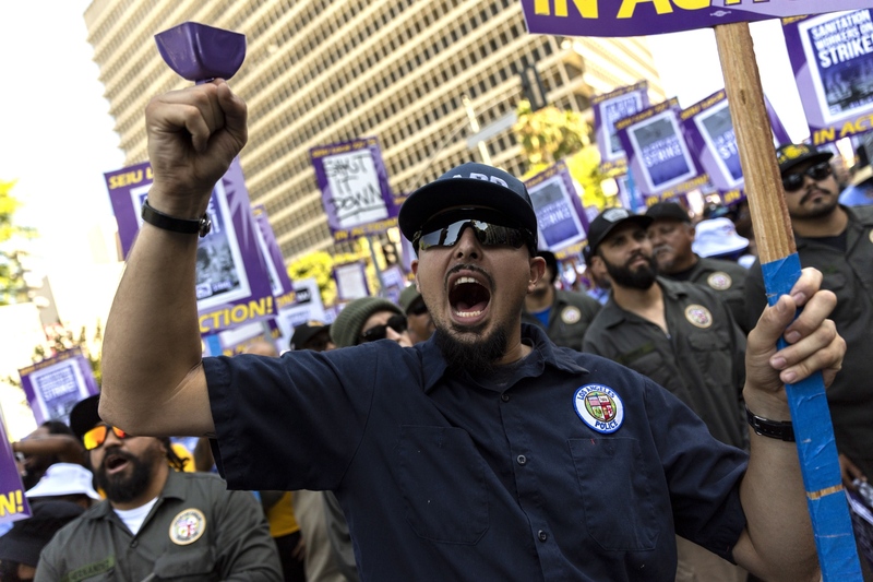 Residents face multiple service interruptions, 【 Looking at the World 】 Over 10000 municipal workers in Los Angeles, USA are on strike scale | Maryland | Municipal