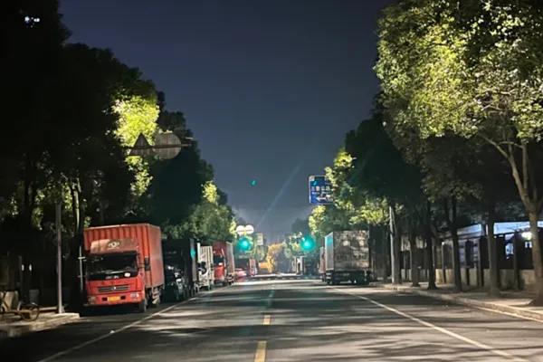 Residents complained that the startup noise was loud in the middle of the night, and they had to eat and drink on the roadside? Trucks gather outside this logistics park in Minhang
