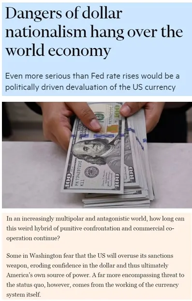 “Dollar hegemony threatens the world economy”