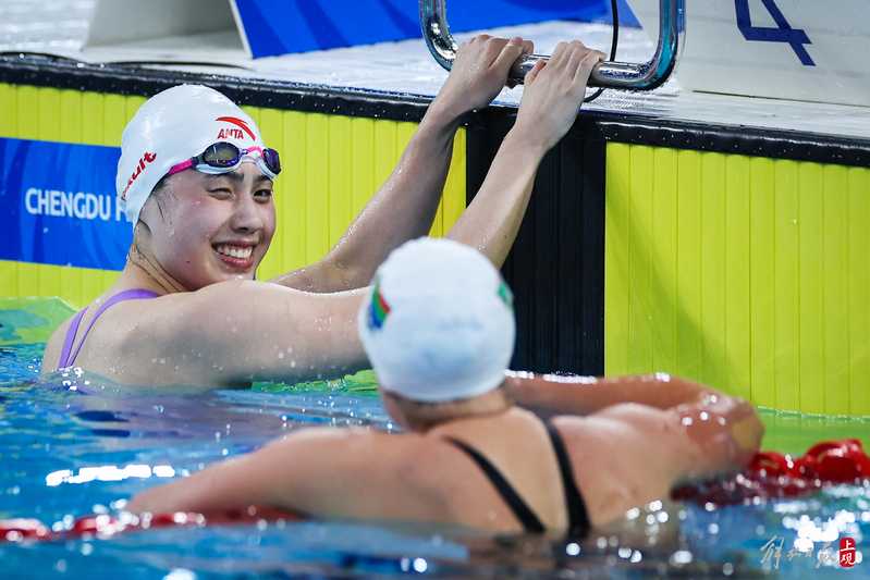 The Chinese swimming team won 4 gold medals at the Universiade on the same day, with "Butterfly Queen" Zhang Yufei and "Frog King" Qin Haiyang teaming up to break the competition record in the final | Results | Record