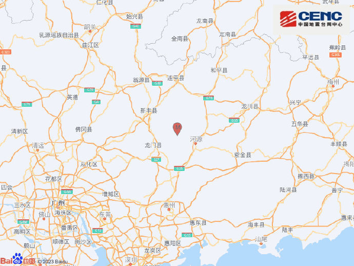 A 3.1 magnitude earthquake occurred again in Dongyuan County, Heyuan City, Guangdong Province in the early morning, with a depth of 3.7 magnitude. | Source | Dongyuan County, Heyuan City, Guangdong Province