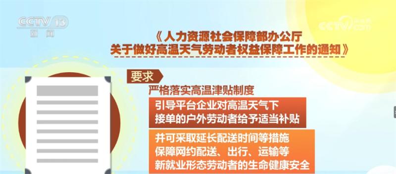 严格落实高温津贴制度对如何保障灵活就业人员做出专门要求天气|高温|要求