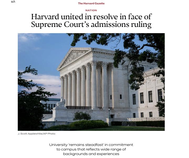 Historic ruling: US Supreme Court corrects "reverse discrimination" in college admissions | race | ruling