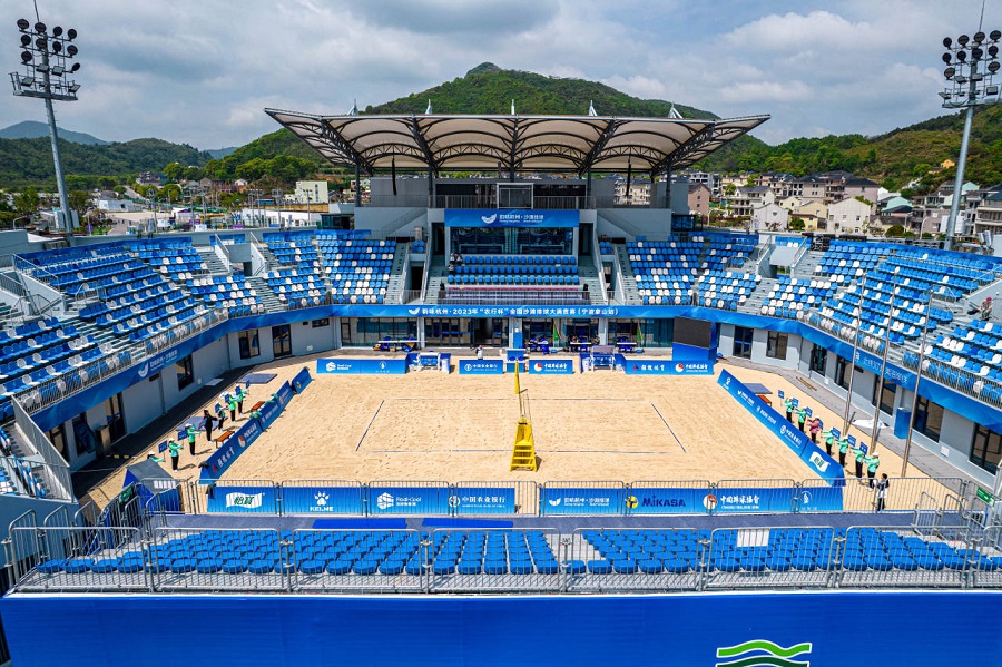 Tourism resources and sports competitions trigger chemical reactions, approaching the Hangzhou Asian Games: Ningbo Xiangshan Rotating Beach Volleyball Competition