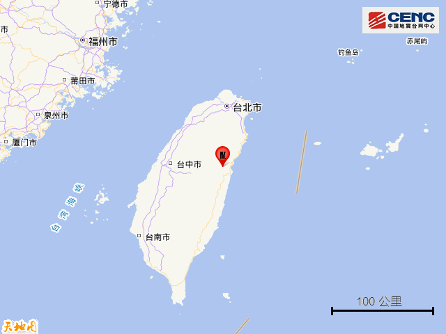 The focal depth is 20km, and a M4.1 earthquake occurred in Hualien County, Taiwan. The epicenter | earthquake | depth