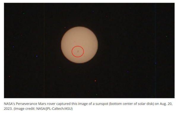 "A huge sunspot appears on the surface of the sun"? Don't be sensational!