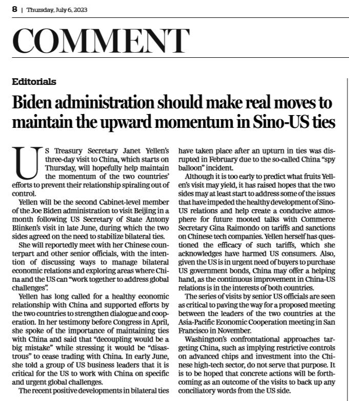 Maintaining the momentum of improvement in Sino US relations and evaluating it | The Biden administration should take practical actions | The United States | China | Government