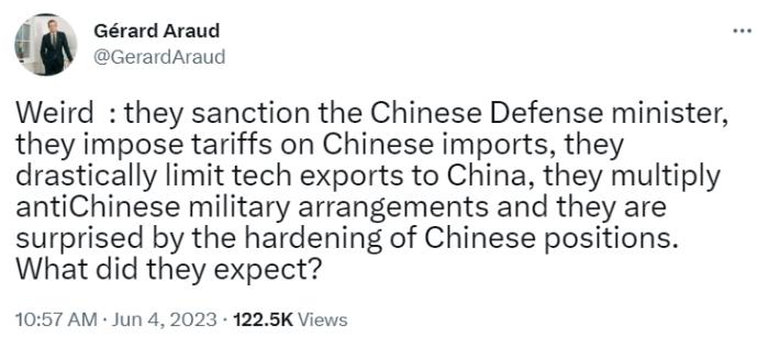 What exactly does the United States want? | Worldview, Former French Ambassador to the United States tweets: How to treat Chinese Defense Minister | China | United States