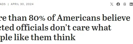 【透视】超8成美国民众认为官员完全不在乎他们的想法