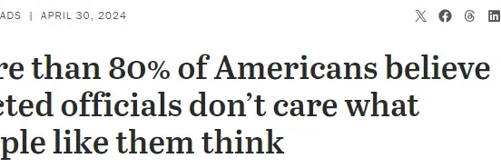 [Perspective] Over 80% of Americans believe that officials don’t care what they think