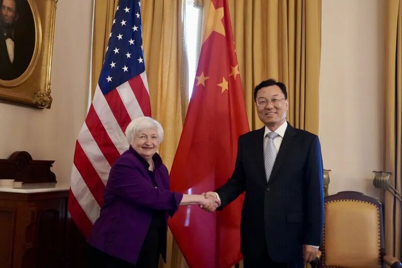 中国驻美大使谢锋会见美国财长耶伦美方|中方|美国