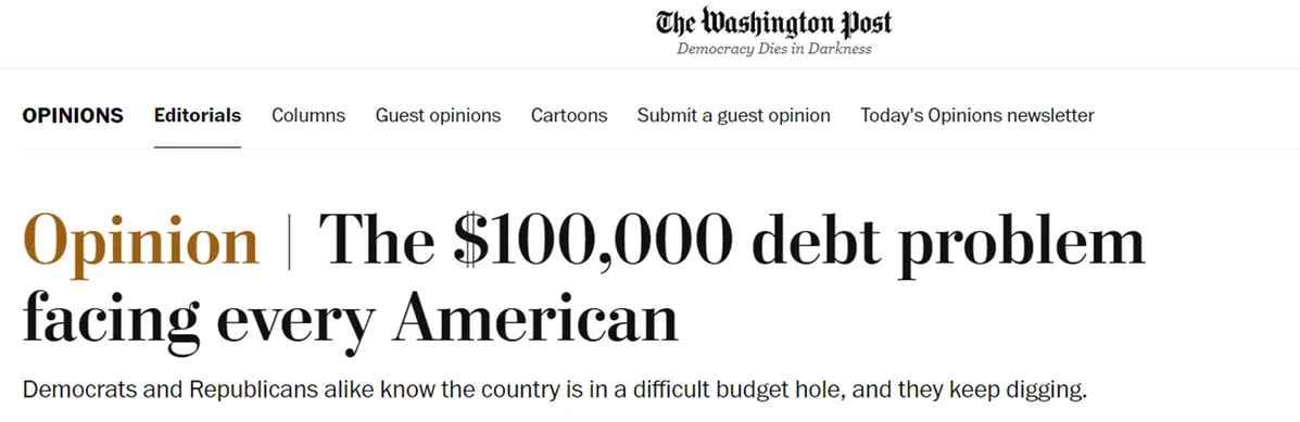 [World Says] Foreign media: The U.S. debt "snowball" is getting bigger and bigger, and the two parties are fighting and ignoring the risks of debt growth