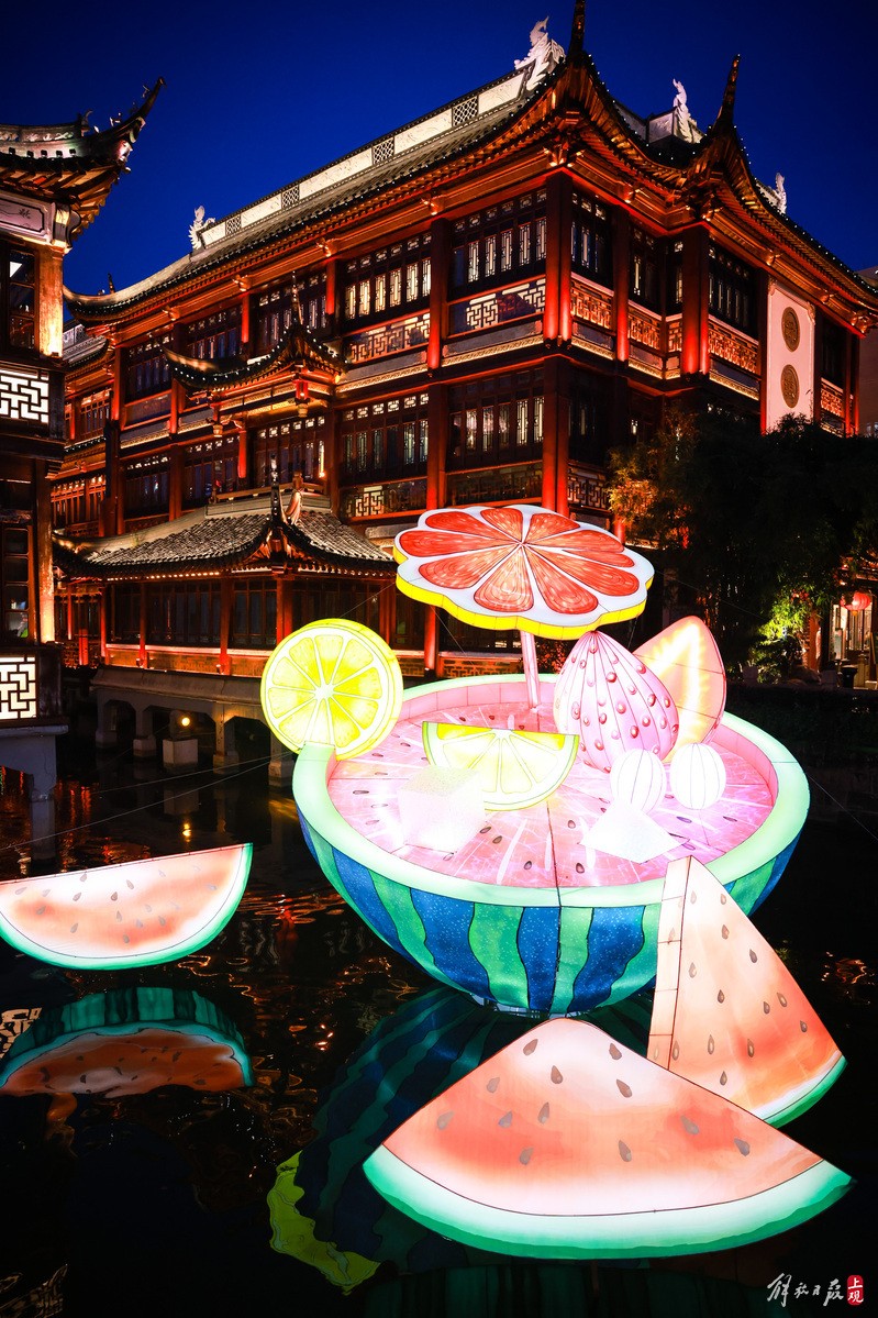 Watermelon, cold drinks, fans... Yu Garden Jiuqu Bridge Summer Festival Lantern invites you to enjoy the cool garden party | Elements | Solar Terms